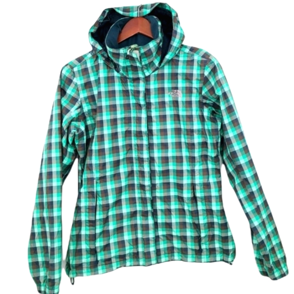 North Face Resolve 2 Waterproof Checkered Print Rain Jacket